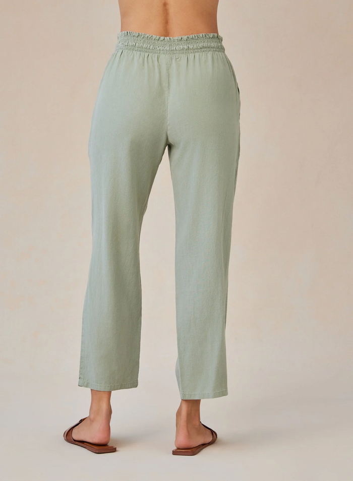 Smocked Waist Trouser - Olive Grove