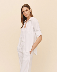 Split Back Button Down - White