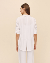 Split Back Button Down - White