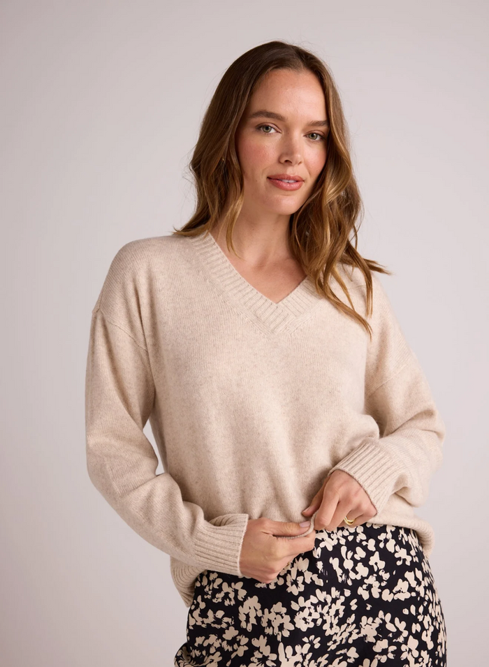 V Neck Sweater - Ivory Oat