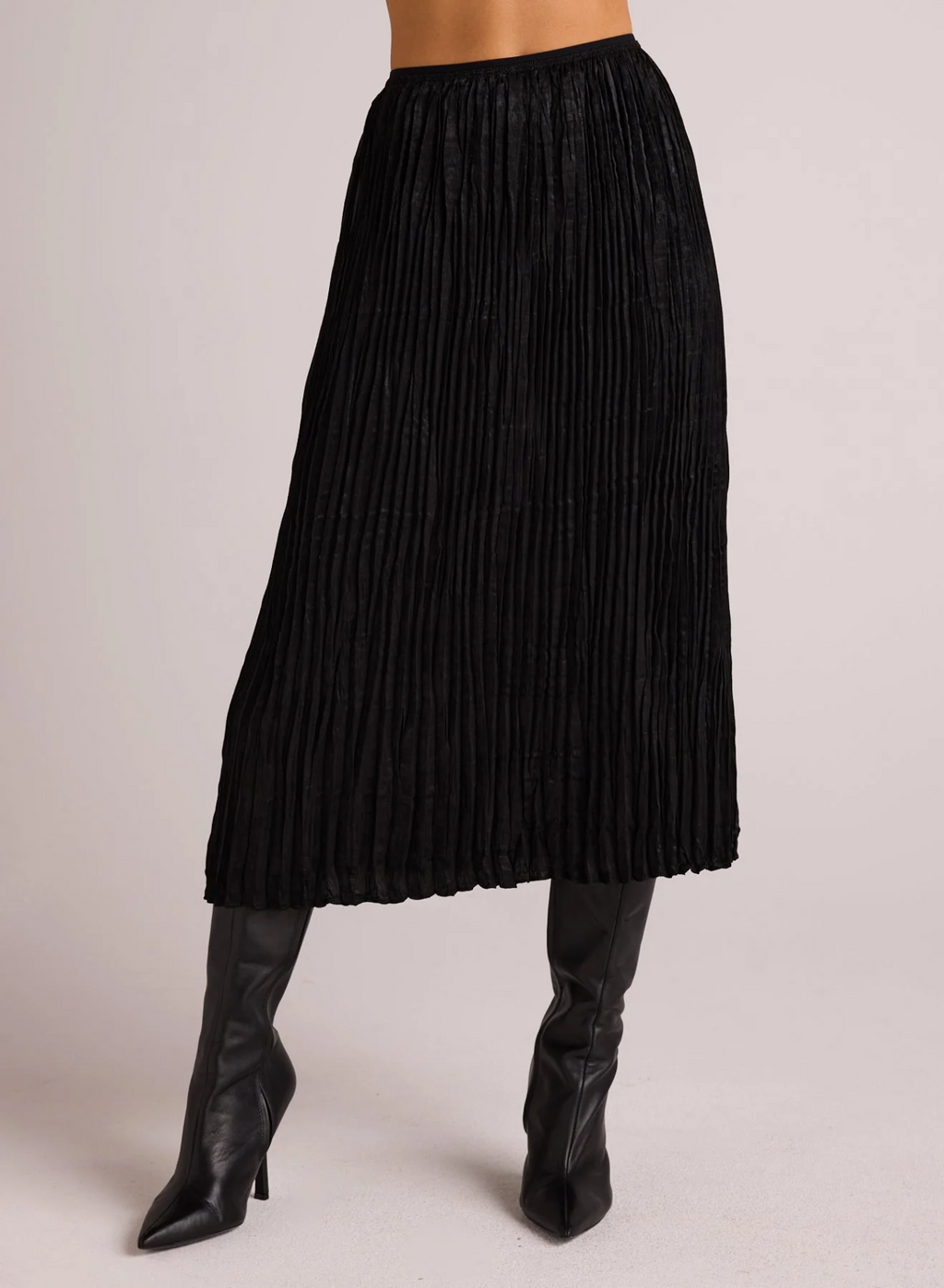 Variegated Pleat Midi Skirt - Black - Bella Dahl – Twist Fashions Inc.