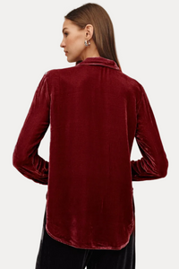 Velvet Long Sleeve Clean Shirt - Bordeaux