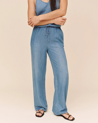 Wide Leg Drawstring - Indigo Harbor Wash