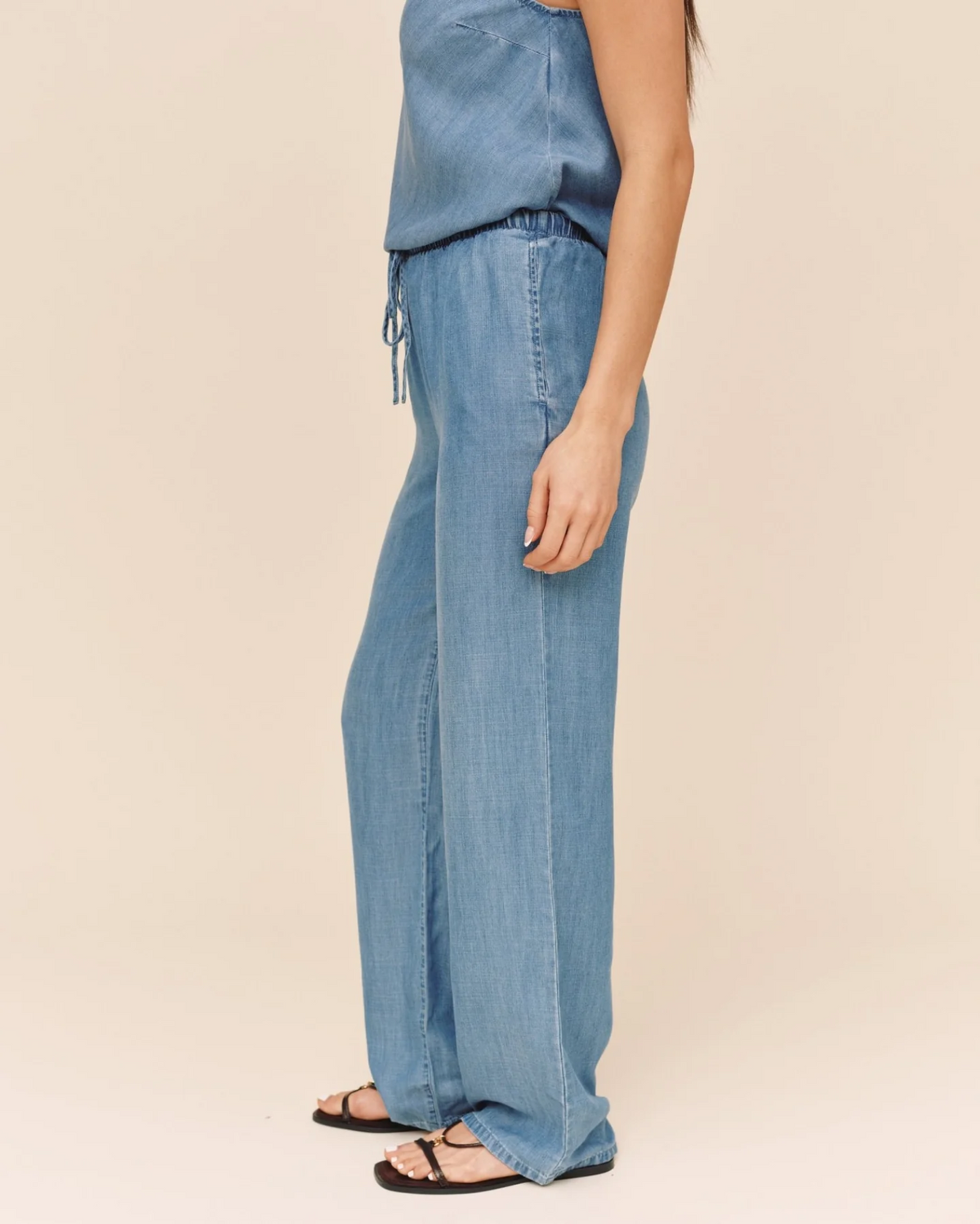 Wide Leg Drawstring - Indigo Harbor Wash