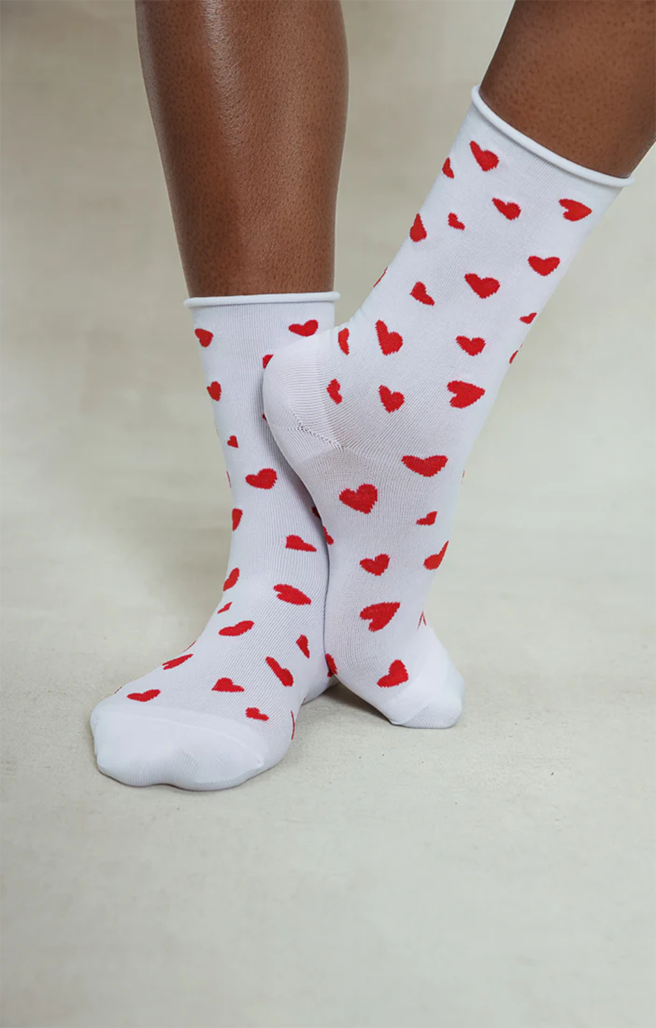 Short Heart Socks - White