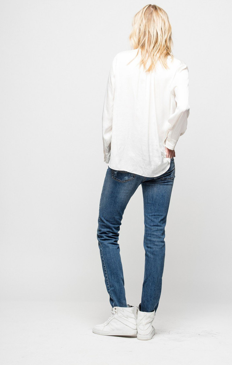 Tink Satin Blouse - Blanc