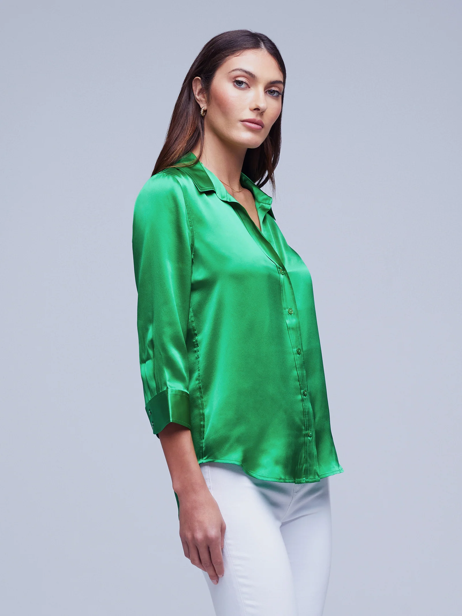 Bianca Blouse - Botanical Green - L'Agence – Twist Fashions Inc.