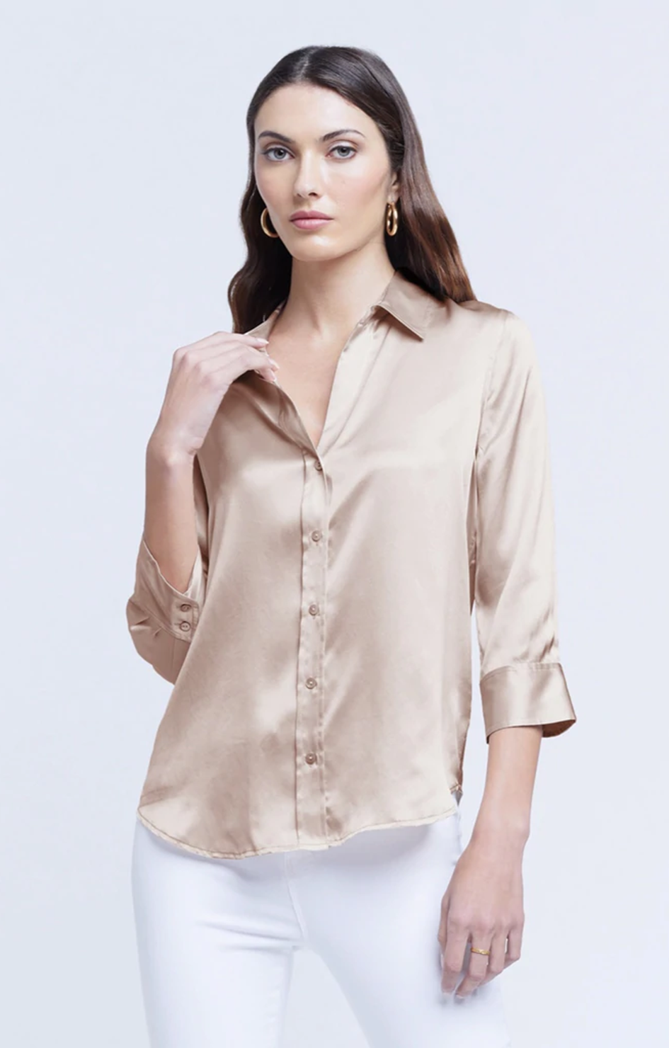 satin silk blouse long sleeve