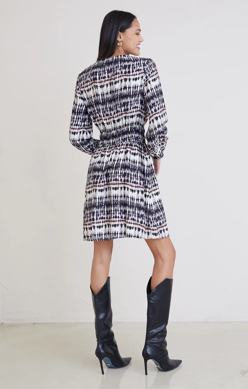 Jules Smocked Mini Dress - Rustic Stripe Print