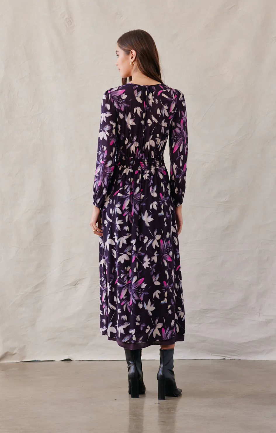 Plum floral dress online