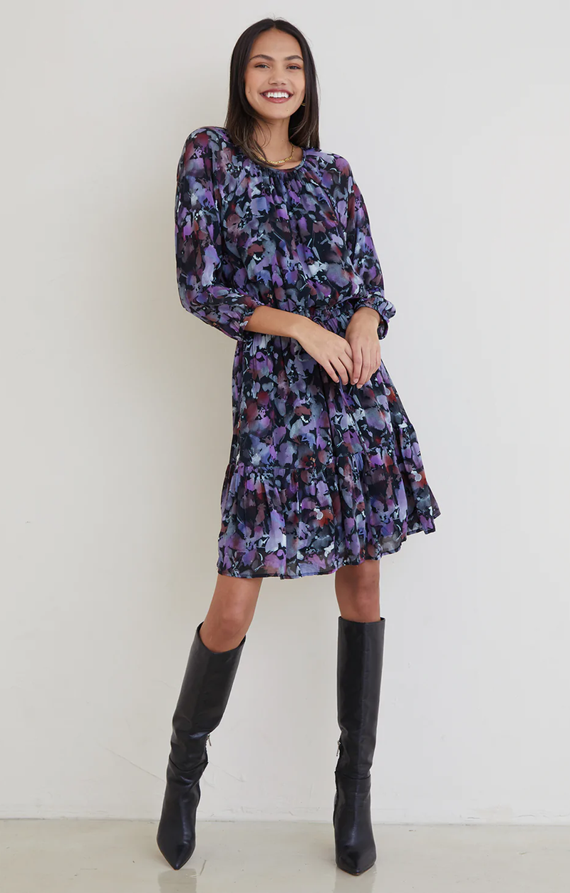Calla Raglan Mini Dress - Evening Floral Print Calla Raglan Mini Dress - Evening Floral Print