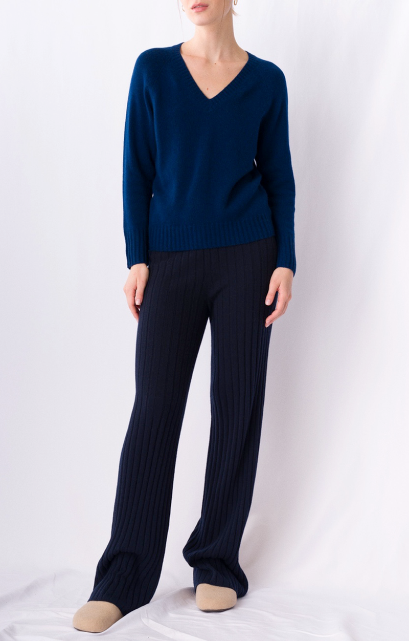 V Neck Sweater - Navy