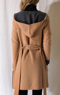 Double Faced Hooded Coat - Brown