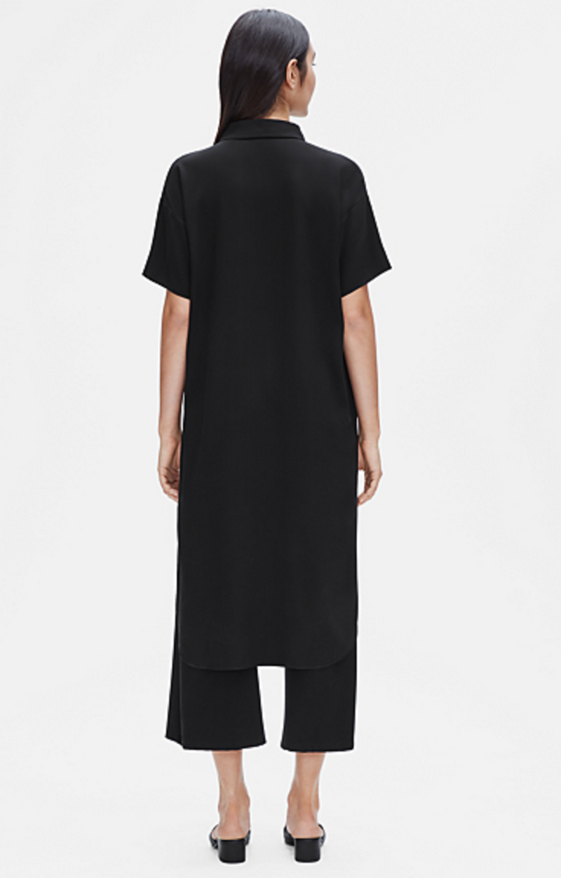 Silk Georgette Crepe Shirt Dress - Eileen Fisher