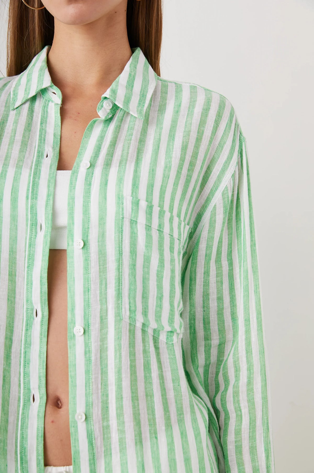 Jaylin Shirt - Cayman Green Stripe