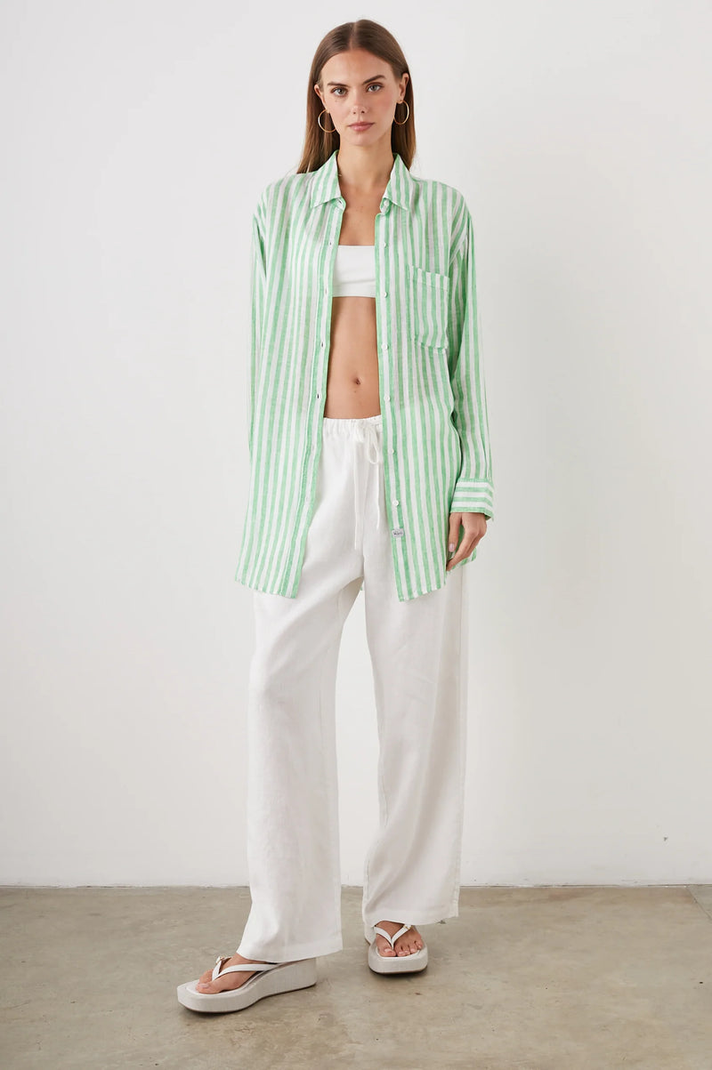 Jaylin Shirt - Cayman Green Stripe