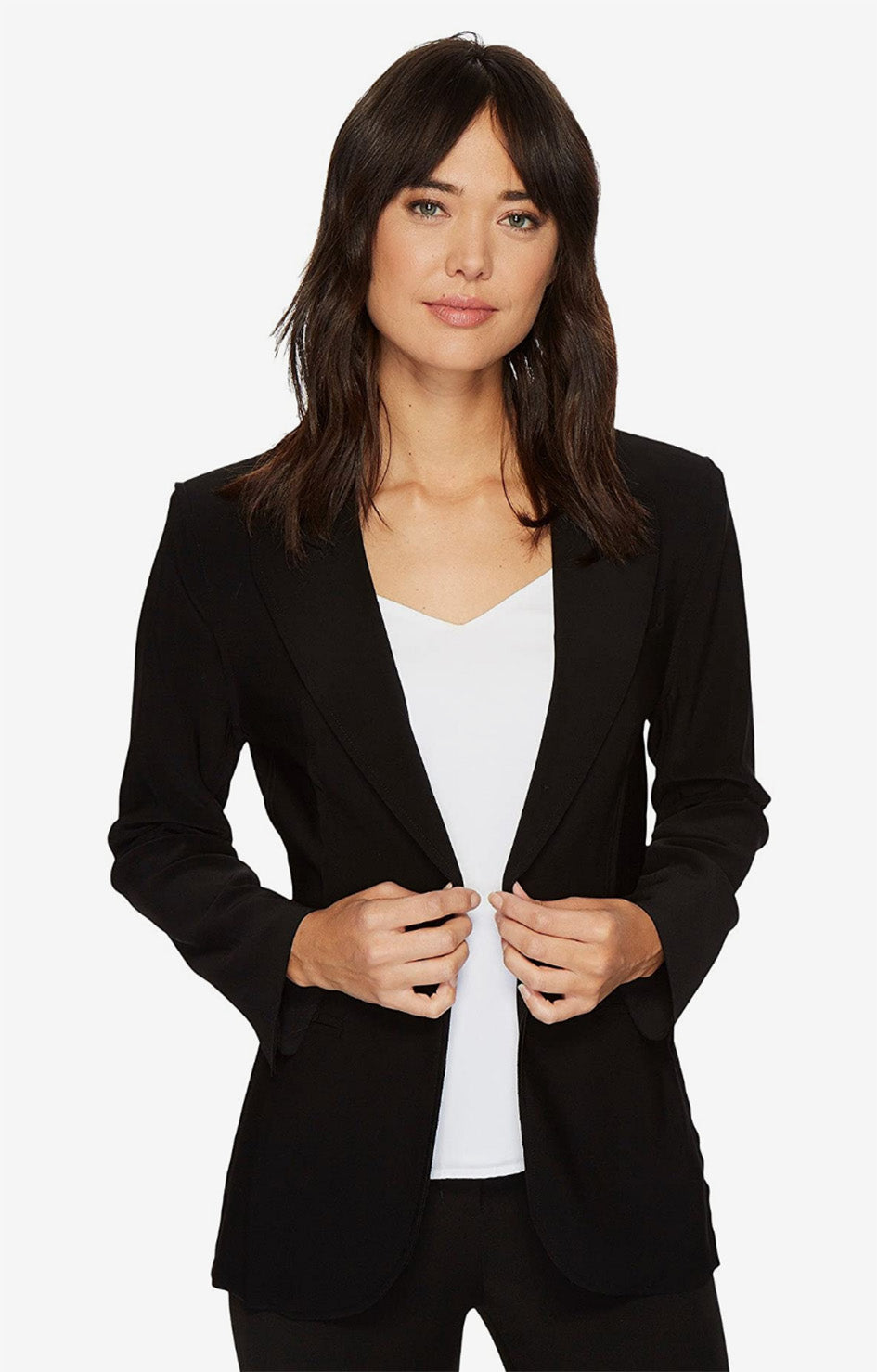 Single Breasted Straight Fit Jacket - Black