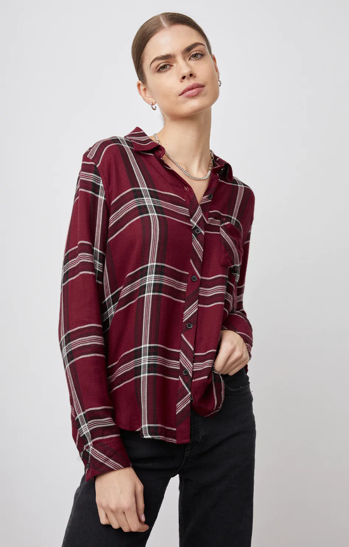 Hunter Shirt - Sangria Black White