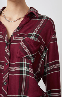 Hunter Shirt - Sangria Black White
