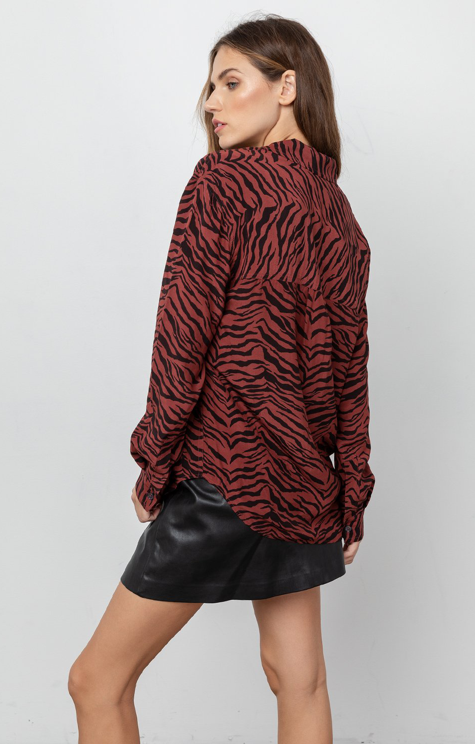 Dries Blouse - Rust Tiger Stripe