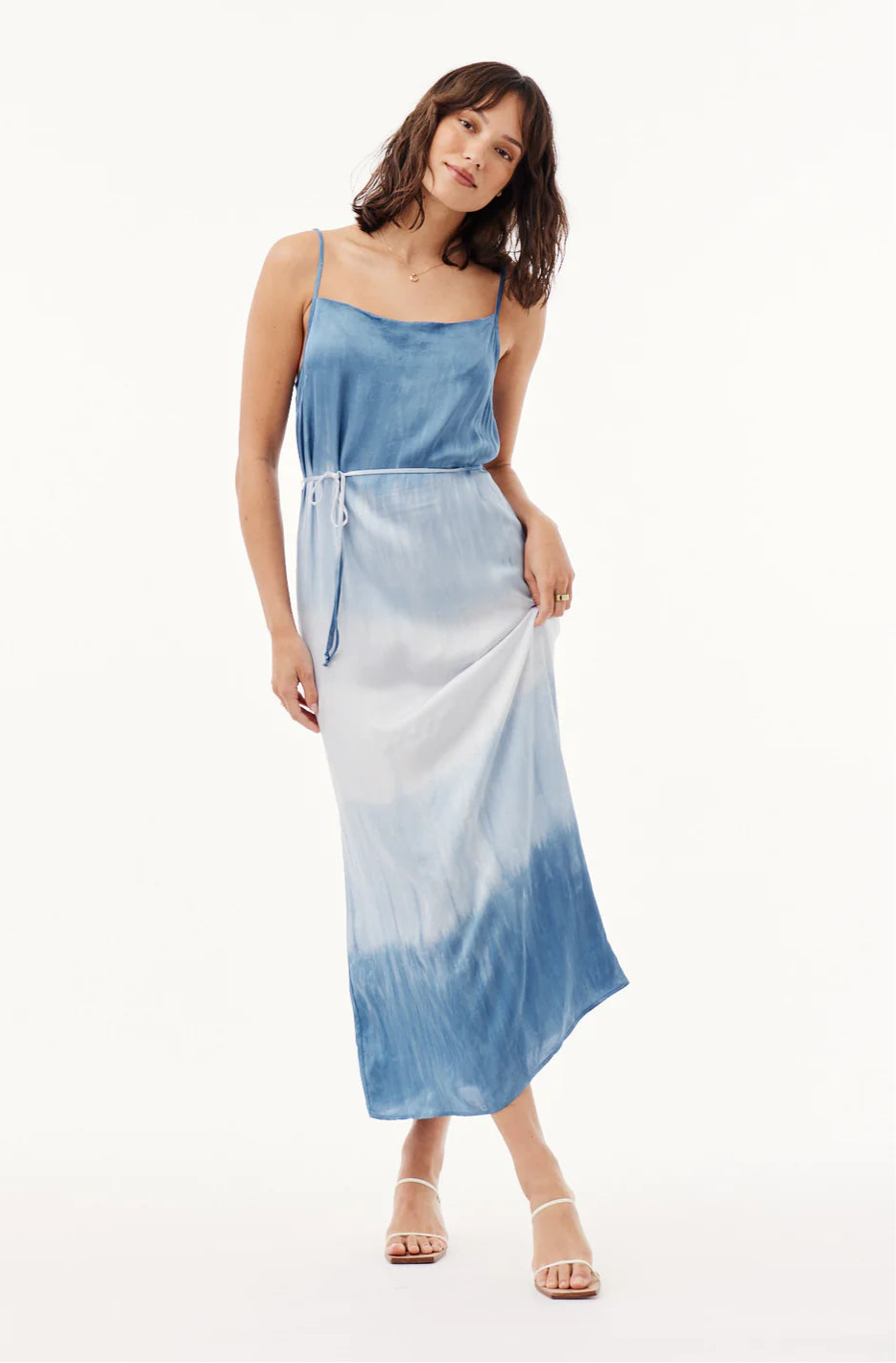 Kaia Cowl Neck Maxi Dress - Mykonos Stripe Dye