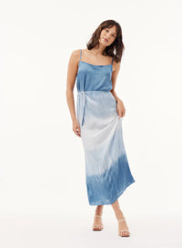 Kaia Cowl Neck Maxi Dress - Mykonos Stripe Dye