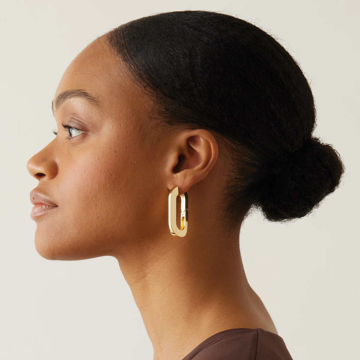 Mega U Link Earrings - Gold