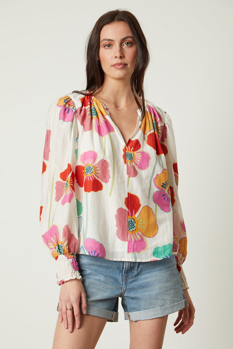 Avery Top - Cream Floral