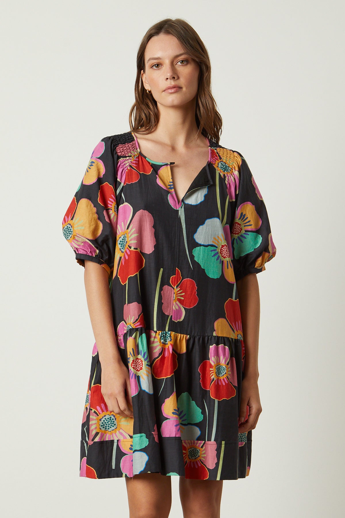 Black dress 2024 floral print