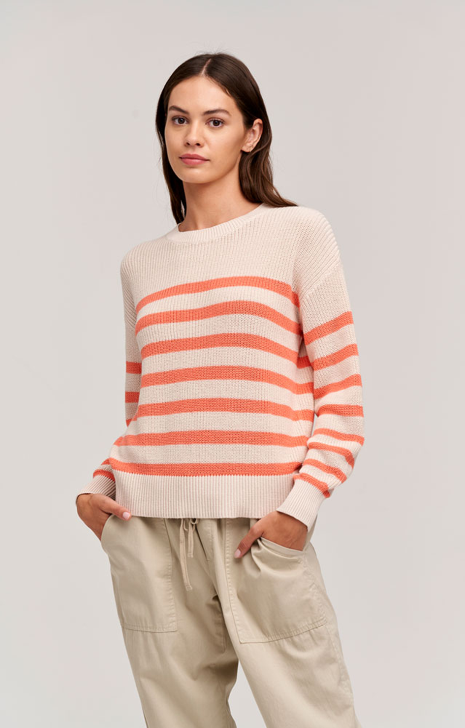 Wren Top - Ecru/Coral